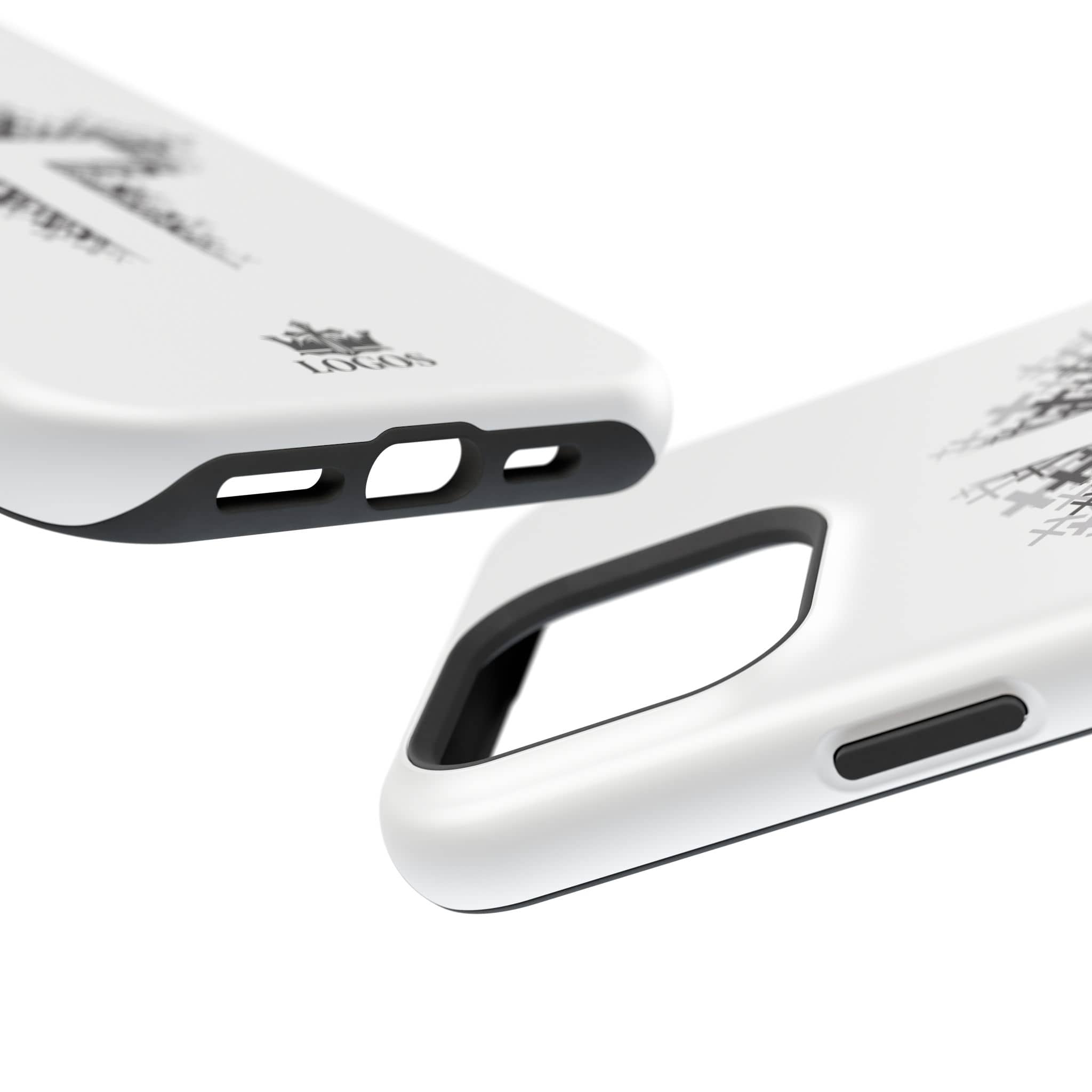 Cross Design Magnetic Impact Resistant Phone Case White