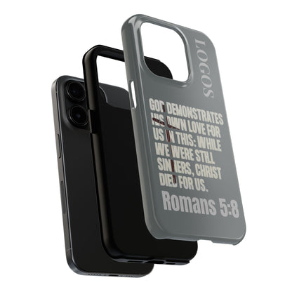 Romans 5:8 - Christian Phone Case - Gray