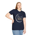 Navy Arise and Shine shirt featuring a stylishgraphic with stars and elegant font