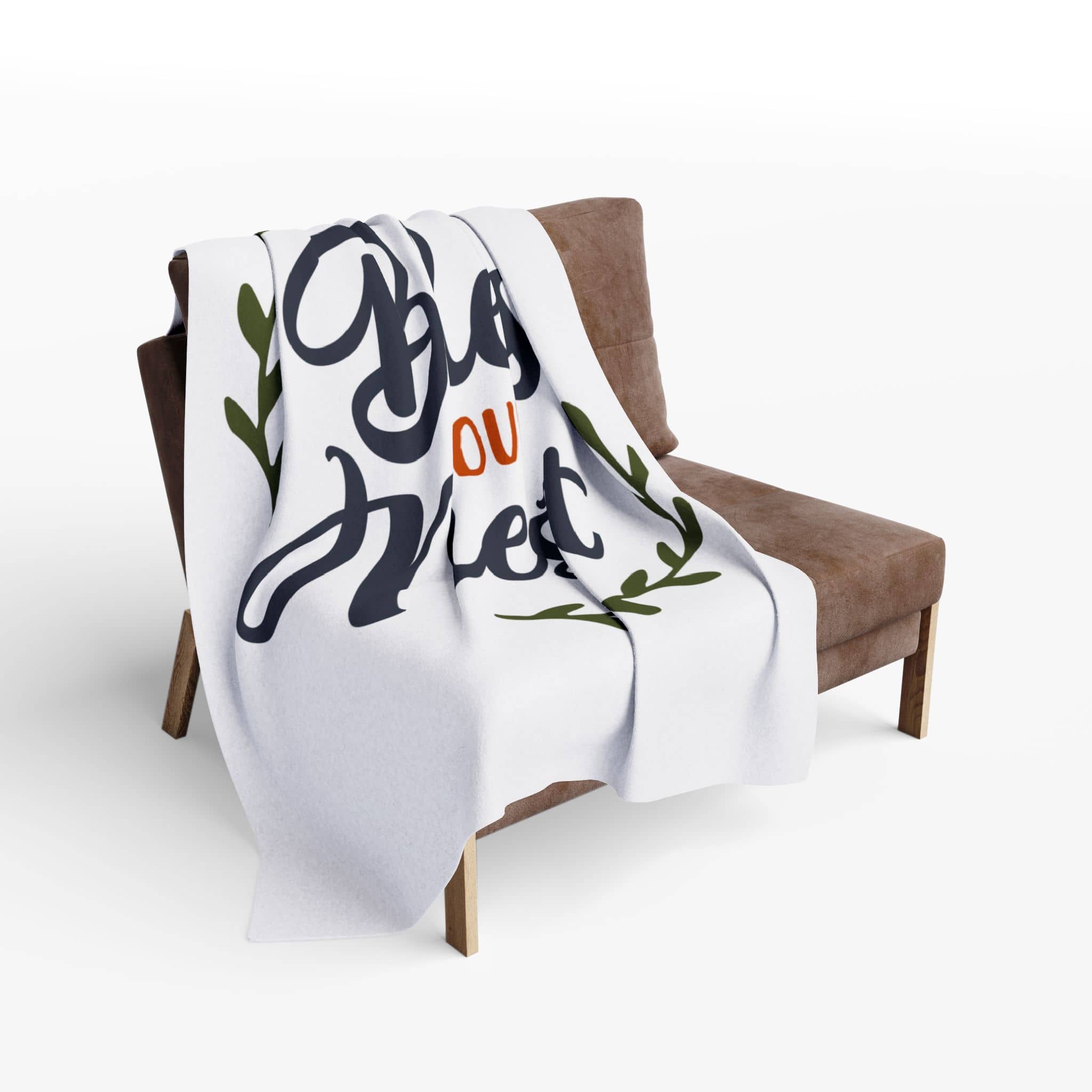 Bless Our Nest fleece blanket with cozy design on a soft fabric, perfect for home decor