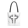 Bold Cross Tote Bag with a striking cross design on a white background, front view