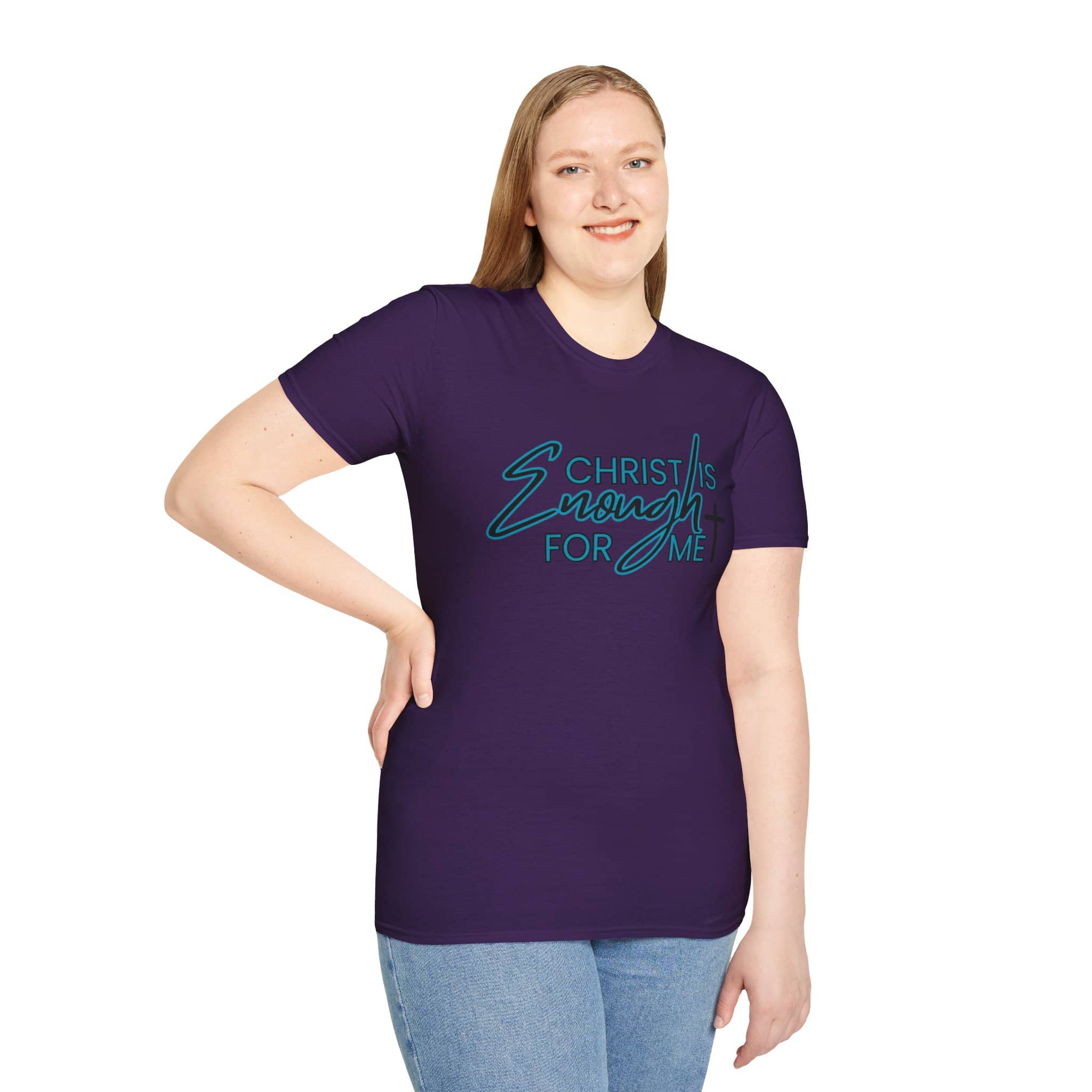 Christ is Enough - women's t-shirt in deep purple