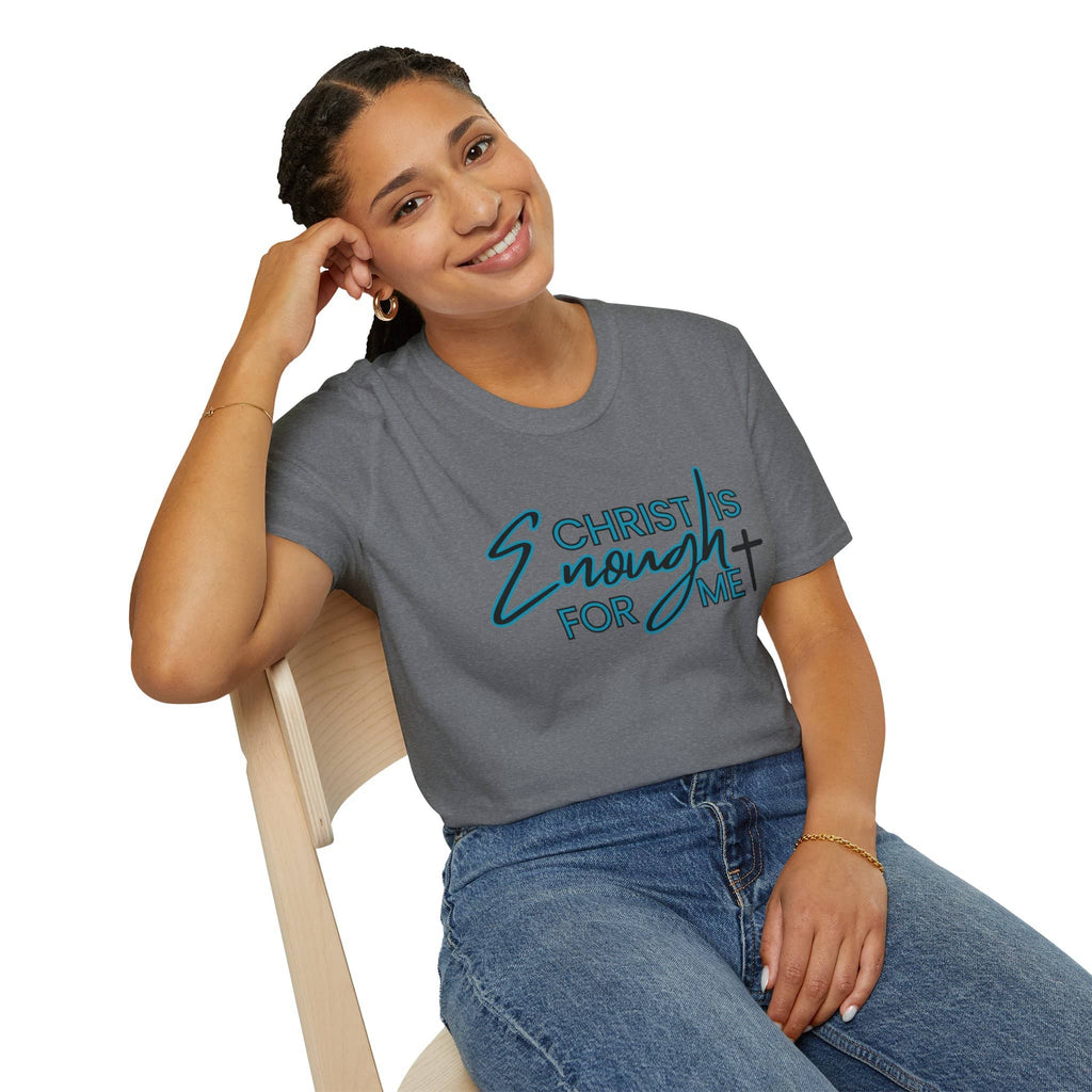 Gray Christ is enough shirt featuring a stylish design with a positive message for everyday wear