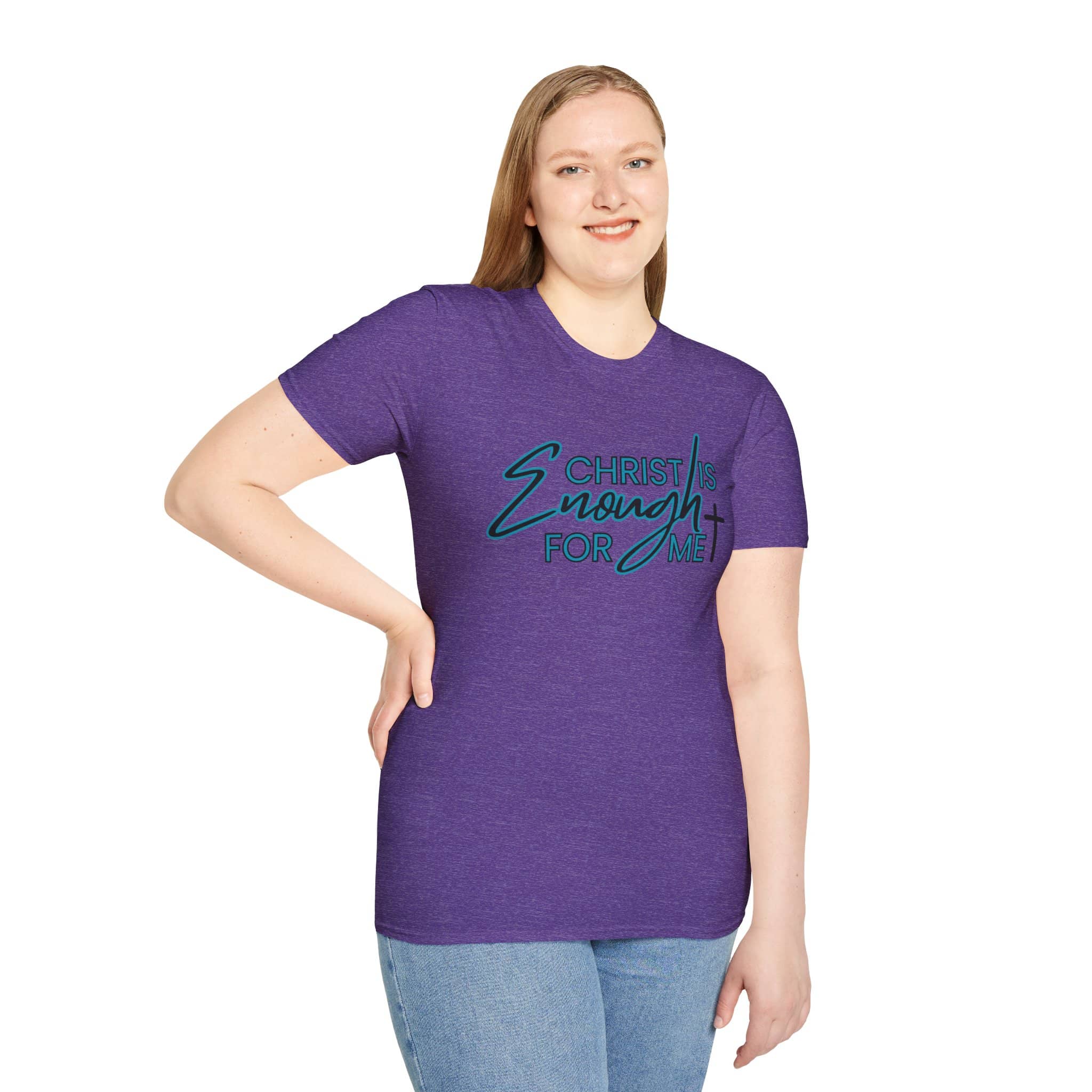 Christ is Enough - women's t-shirt in purple
