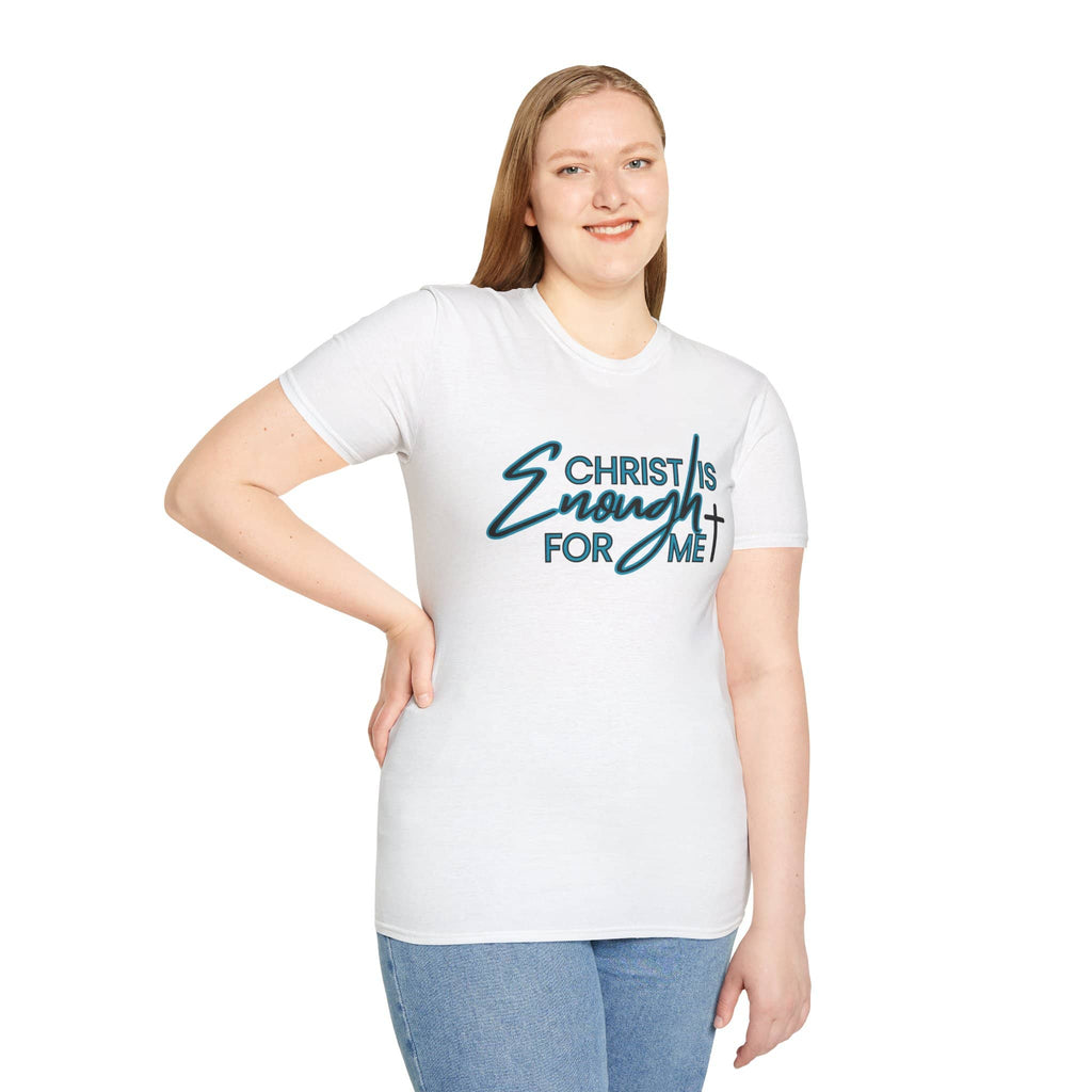 White Christ is Enough women's shirt with stylish text design for daily wear