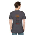 Back view of a gray T-shirt featuring inspirational text, ideal for Christ our Healer apparel enthusiasts