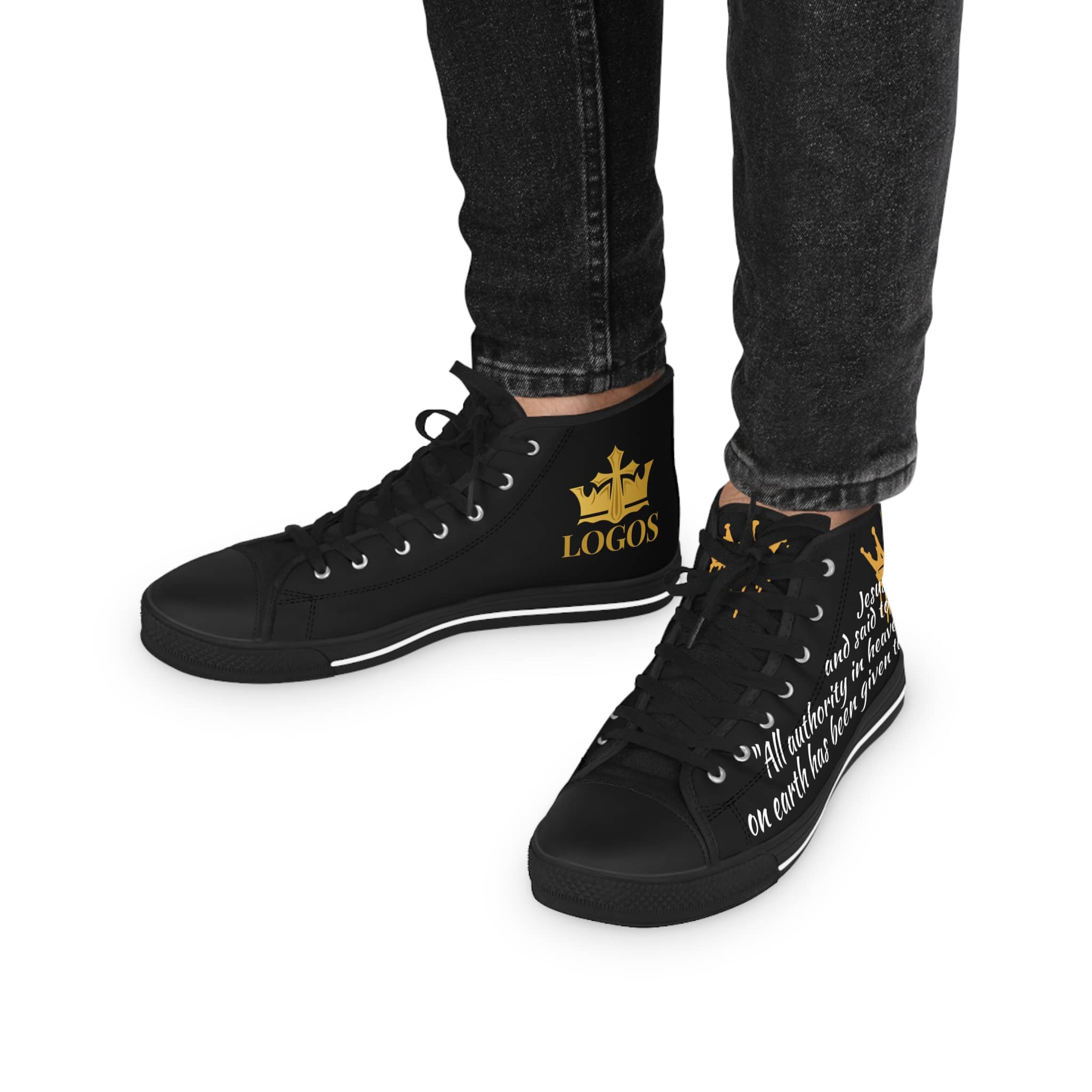 Christian high top sneakers with unique design and black canvas for stylish comfort