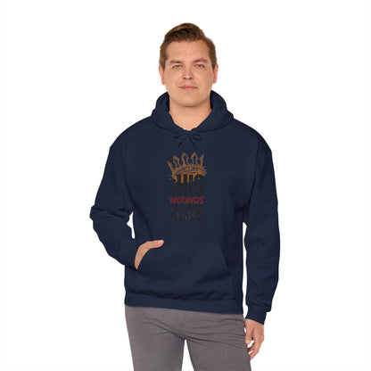 Christ Our Healer-Christian men's hooded sweatshirt in Navy Blue