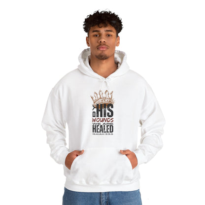 Christian hooded sweatshirt featuring a powerful design with inspirational text and a crown motif