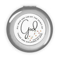 Spirit Lead Me Christian travel mirror by Logos with inspirational Bible verse Romans 8:14 design