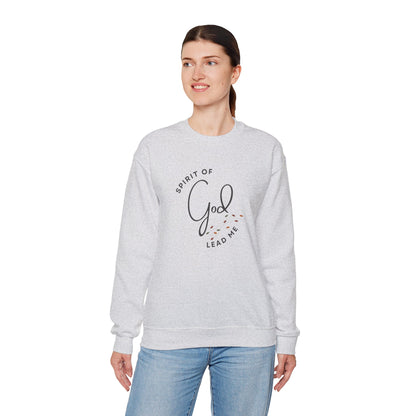Light gray Christian women's sweatshirt from Logos with Spirit of God lead me design