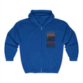 Blue Christian zip hoodie with motivational graphic design promoting healing and faith