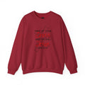 Follow Jesus Sweatshirt in maroon with scripture Luke 9:23 printed on the front