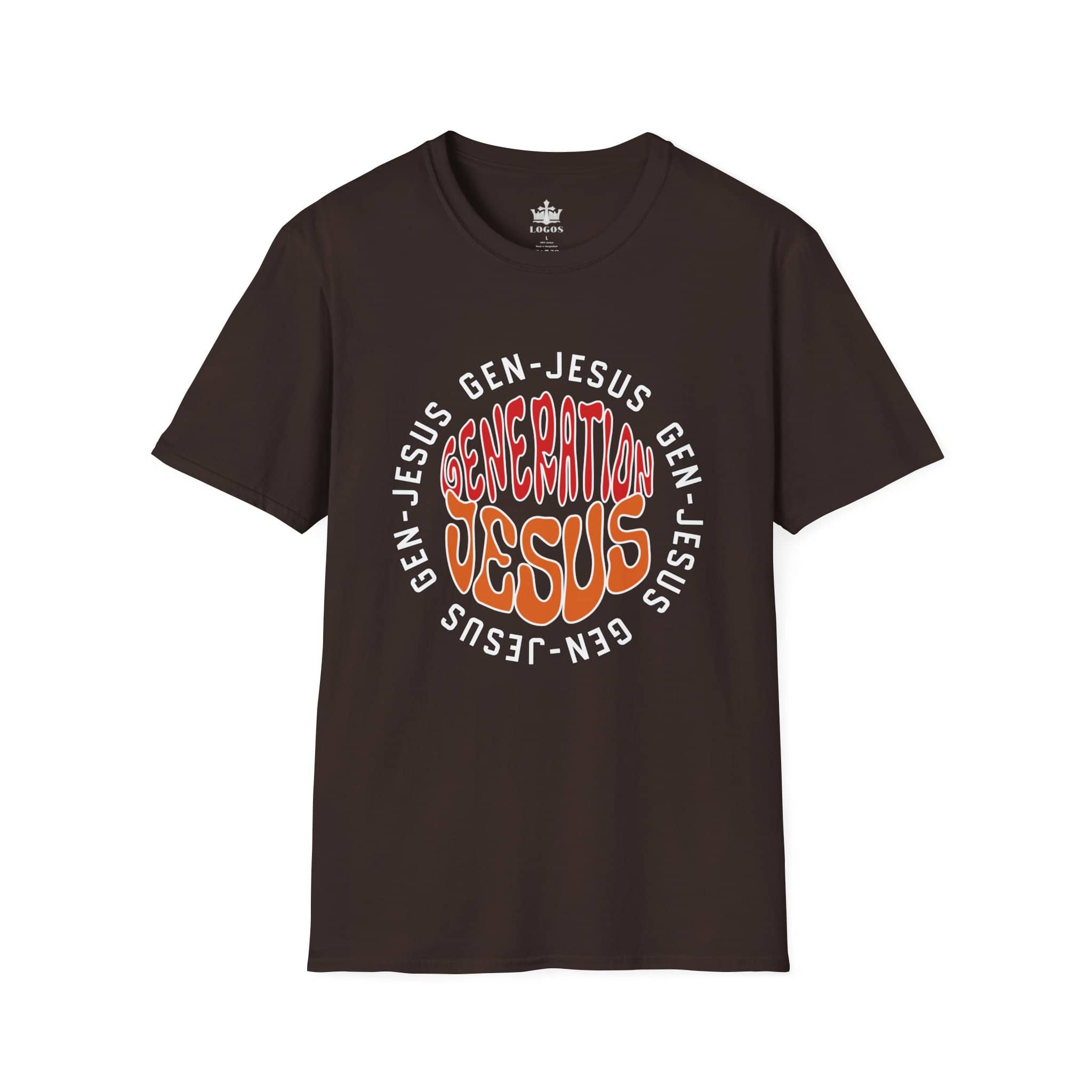 Gen-Jesus Retro 'Generation Jesus' T-Shirt in Black with Front Graphic Design