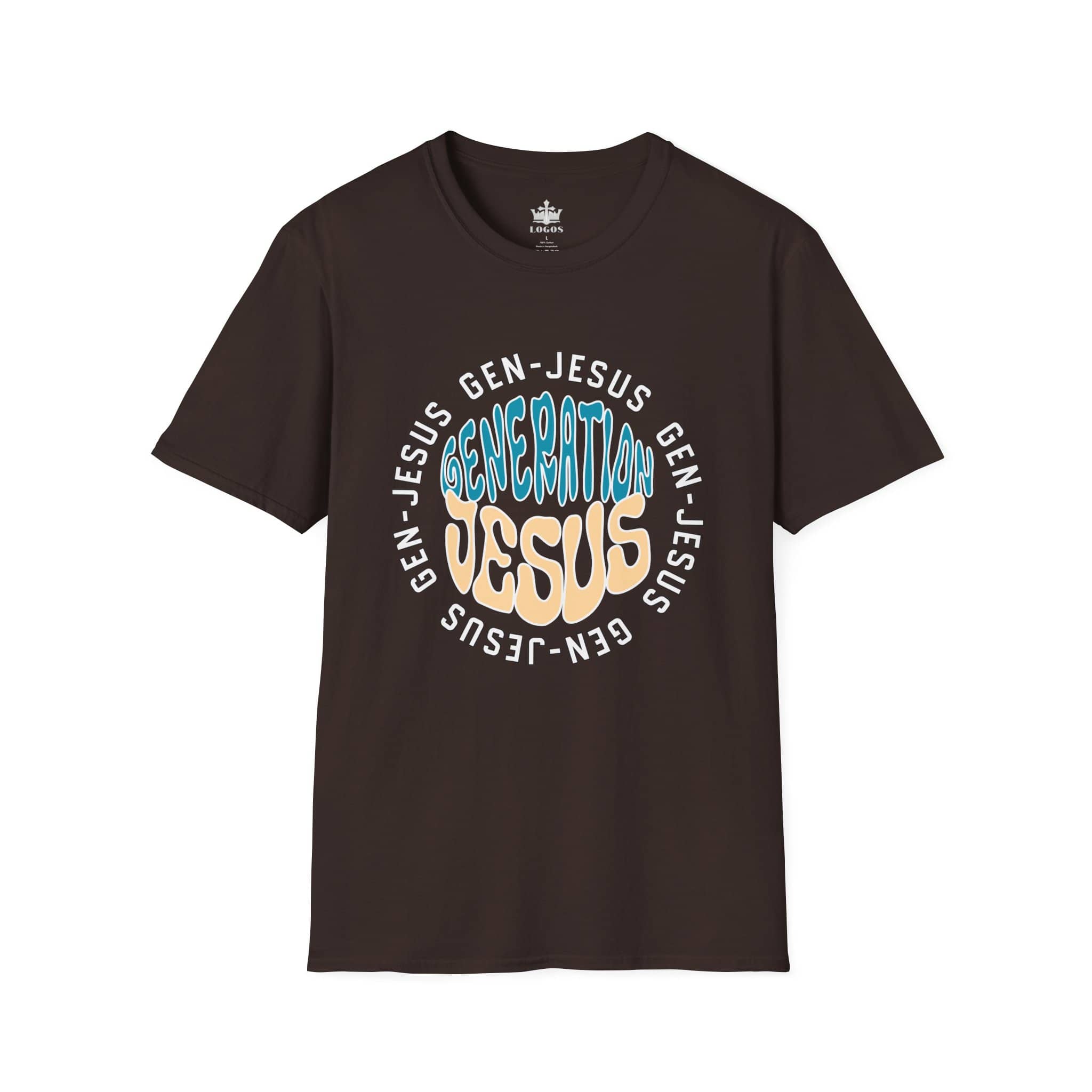 Gen-Jesus Retro 'Generation Jesus' T-Shirt in black with colorful graphic design on the front
