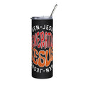 Gen Jesus Retro Tumbler with colorful design on black, featuring inspirational phrase