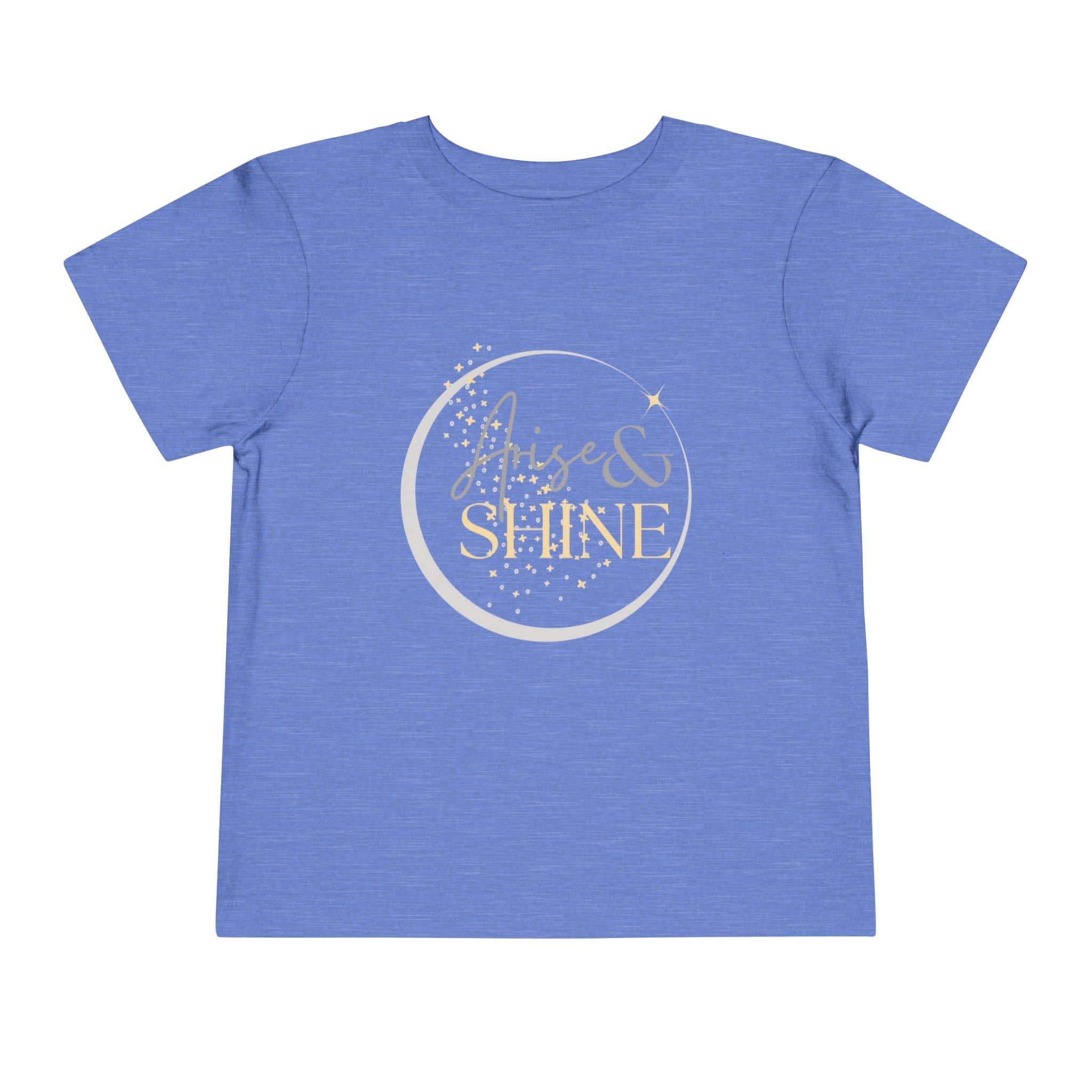 Blue girls scripture tee with shine and sparkle design from Logos Co. kids clothes