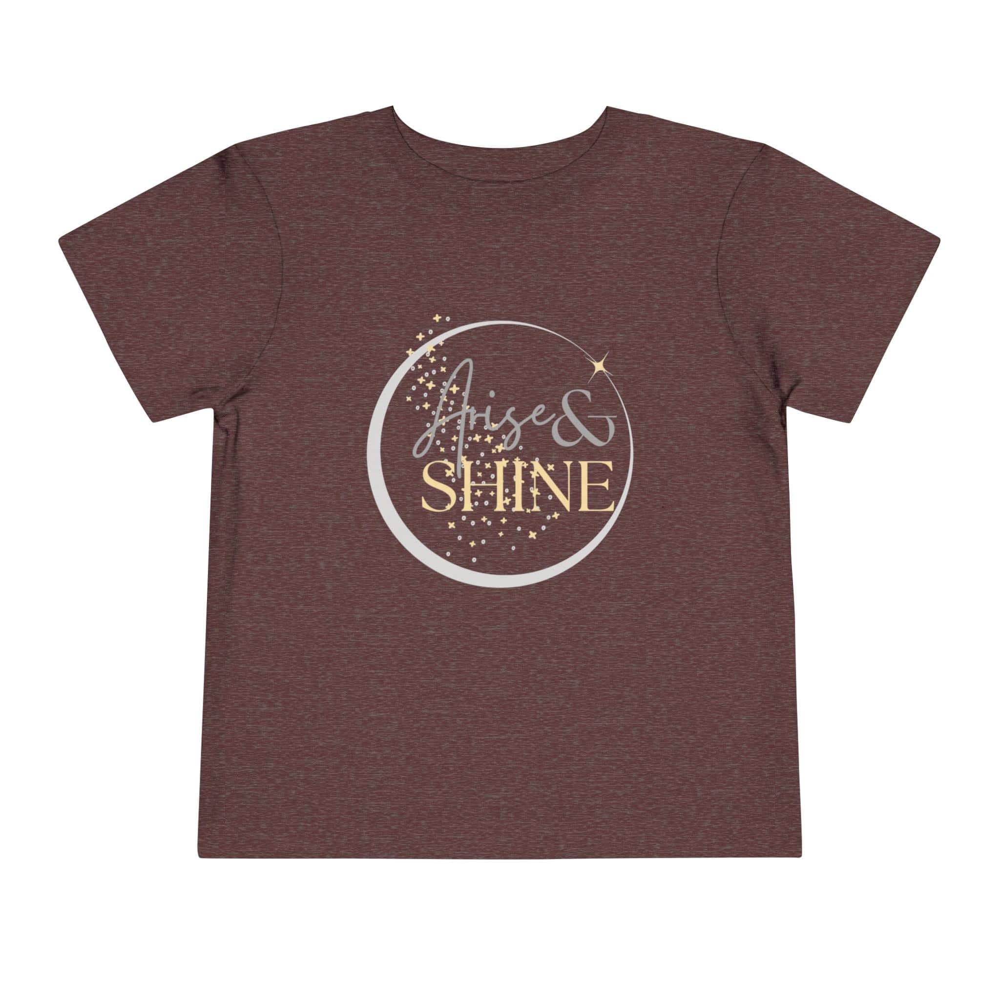 Logos girls scripture tee in brown with Arise and Shine scripture design for kids