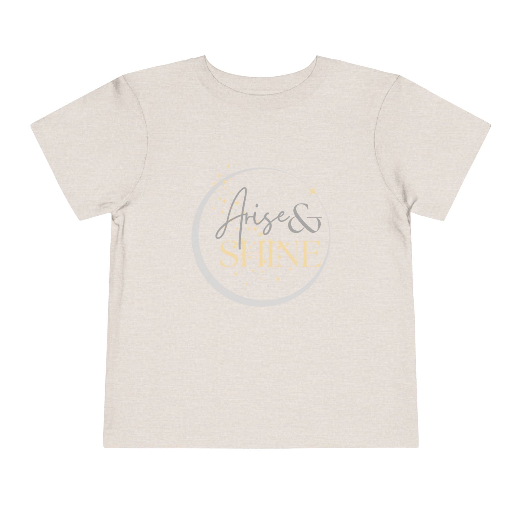 Logos girls scripture tee in beige with Arise and Shine design for kids