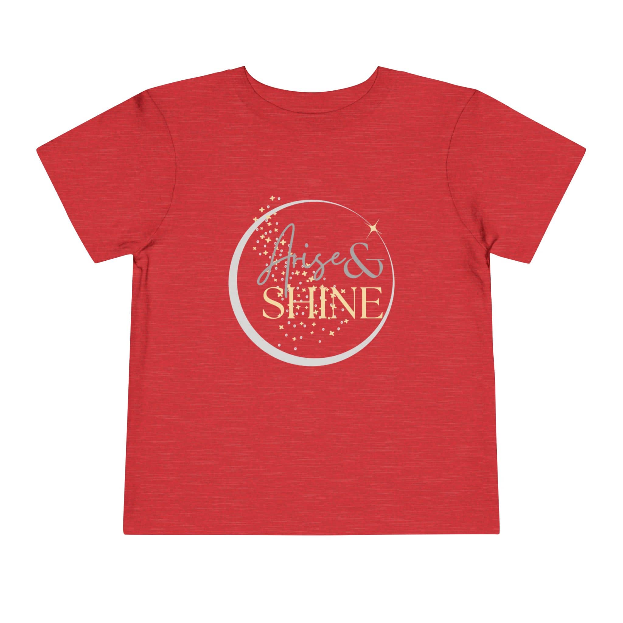 Red girls scripture tee with Arise and Shine scripture design for kids by Logos 