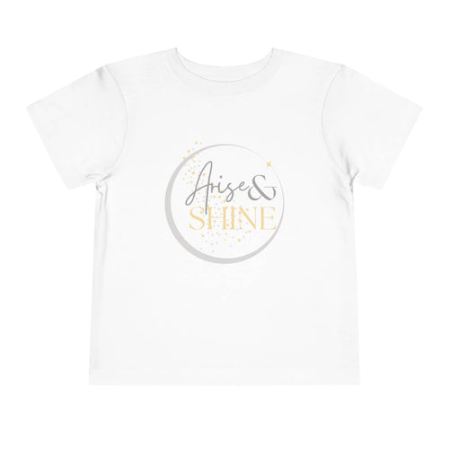White girls scripture tee from Logos with Arise and Shine scripture design for kids