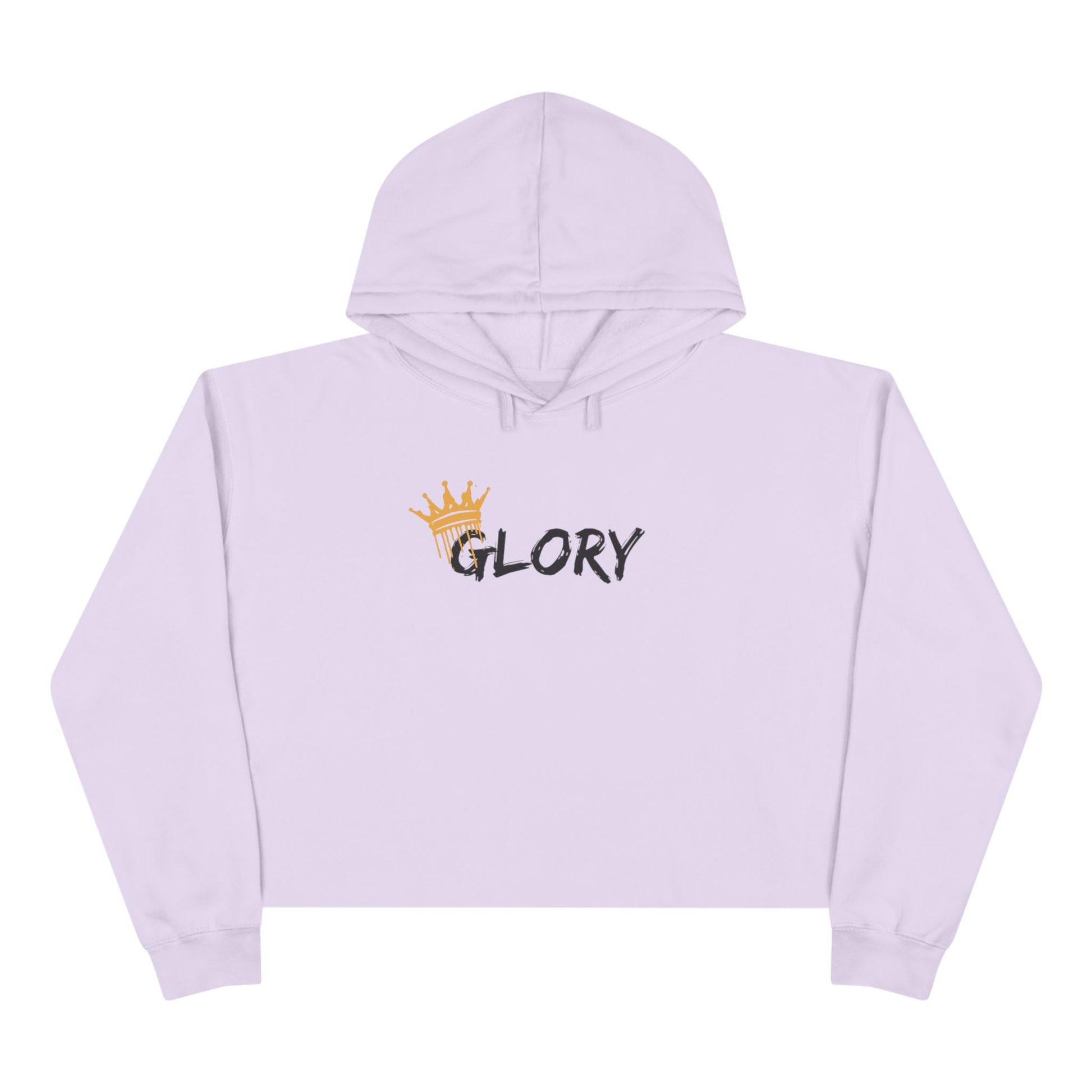 Glory crop hoodie Christian fashion in light purple with a crown design for trendy style