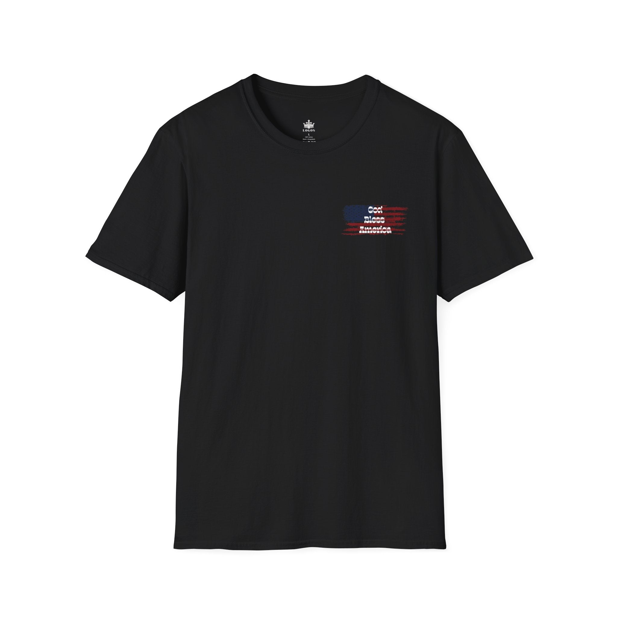 Black God & Country Proud T-Shirt with flag design on the front for patriotic wear