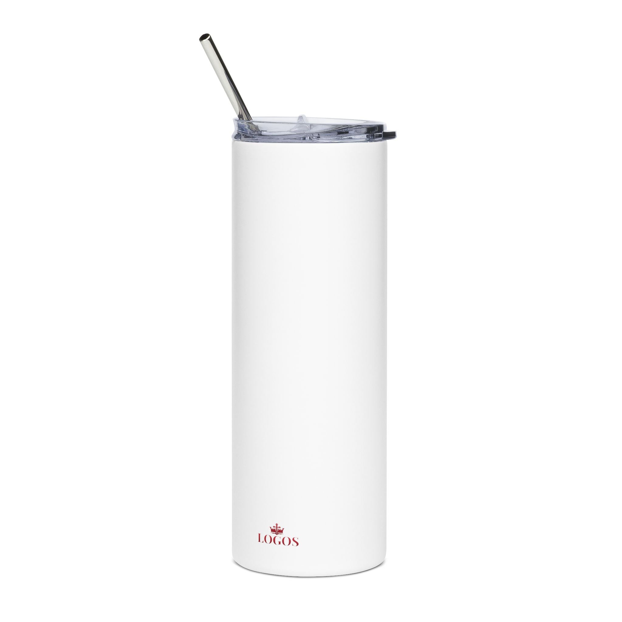 God & Country Tumbler with a white exterior and clear lid, featuring a straw for easy sipping