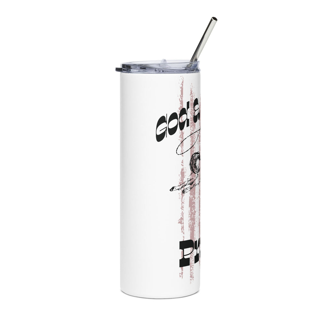 God & Country Tumbler with a modern design in white, featuring an inspirational graphic on the front