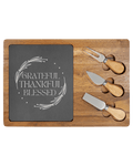 Grateful, Thankful, Blessed Christian Charcuterie Tray with Wooden Knives and Elegant Design