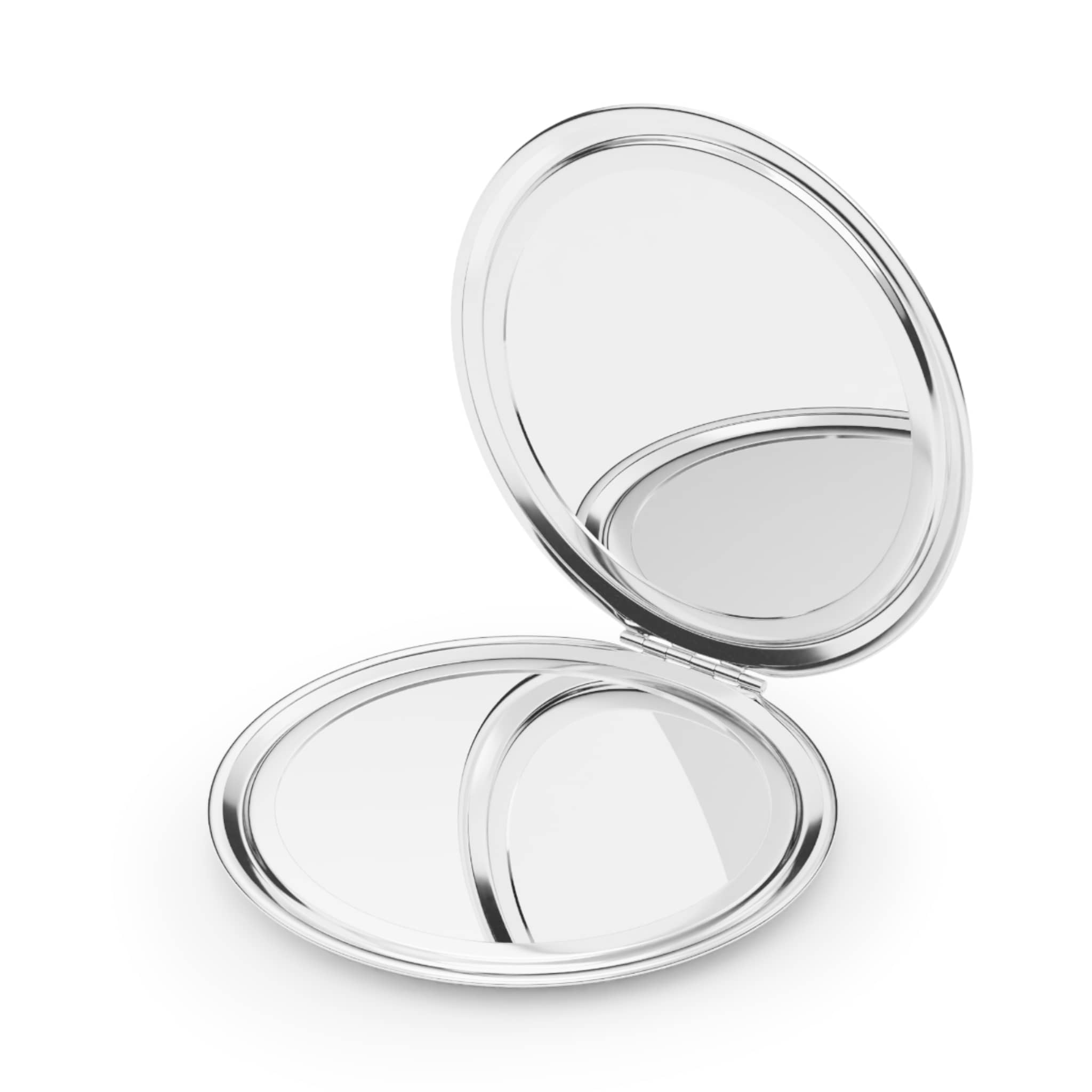 Grateful Thankful Blessed compact mirror with a sleek silver design for on-the-go touch-ups