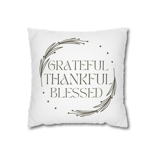 Grateful thankful blessed pillowcase with elegant design for cozy home decor