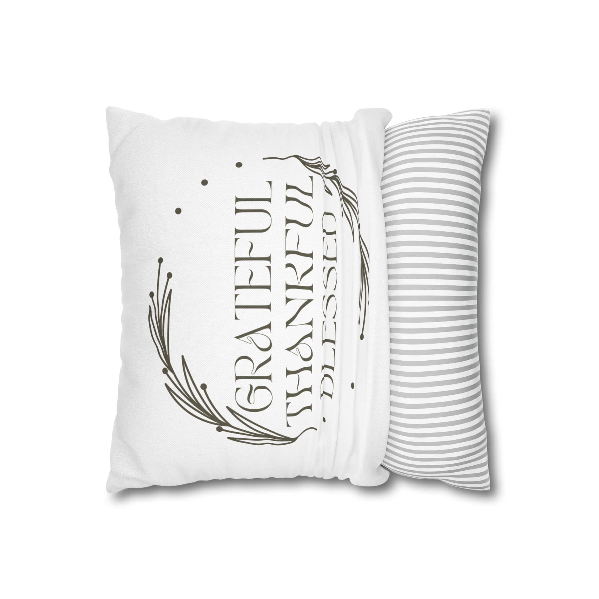 Grateful thankful blessed pillowcase with elegant design and soft fabric for home decor