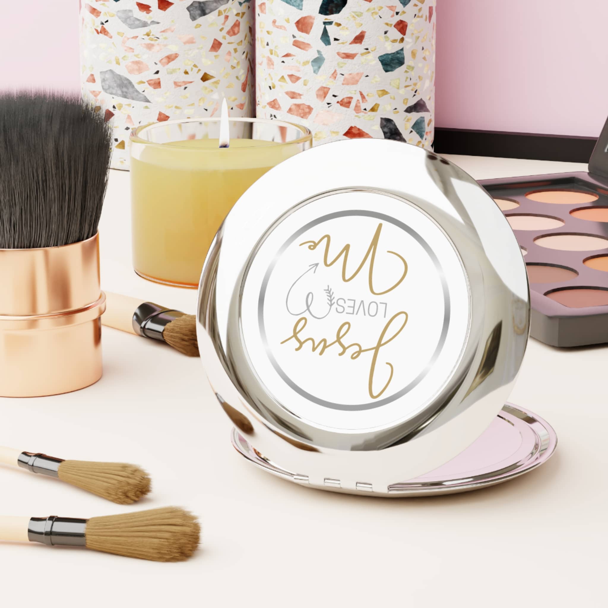 Jesus Loves Me faith mirror with a stylish design, perfect for daily use and inspirational touches