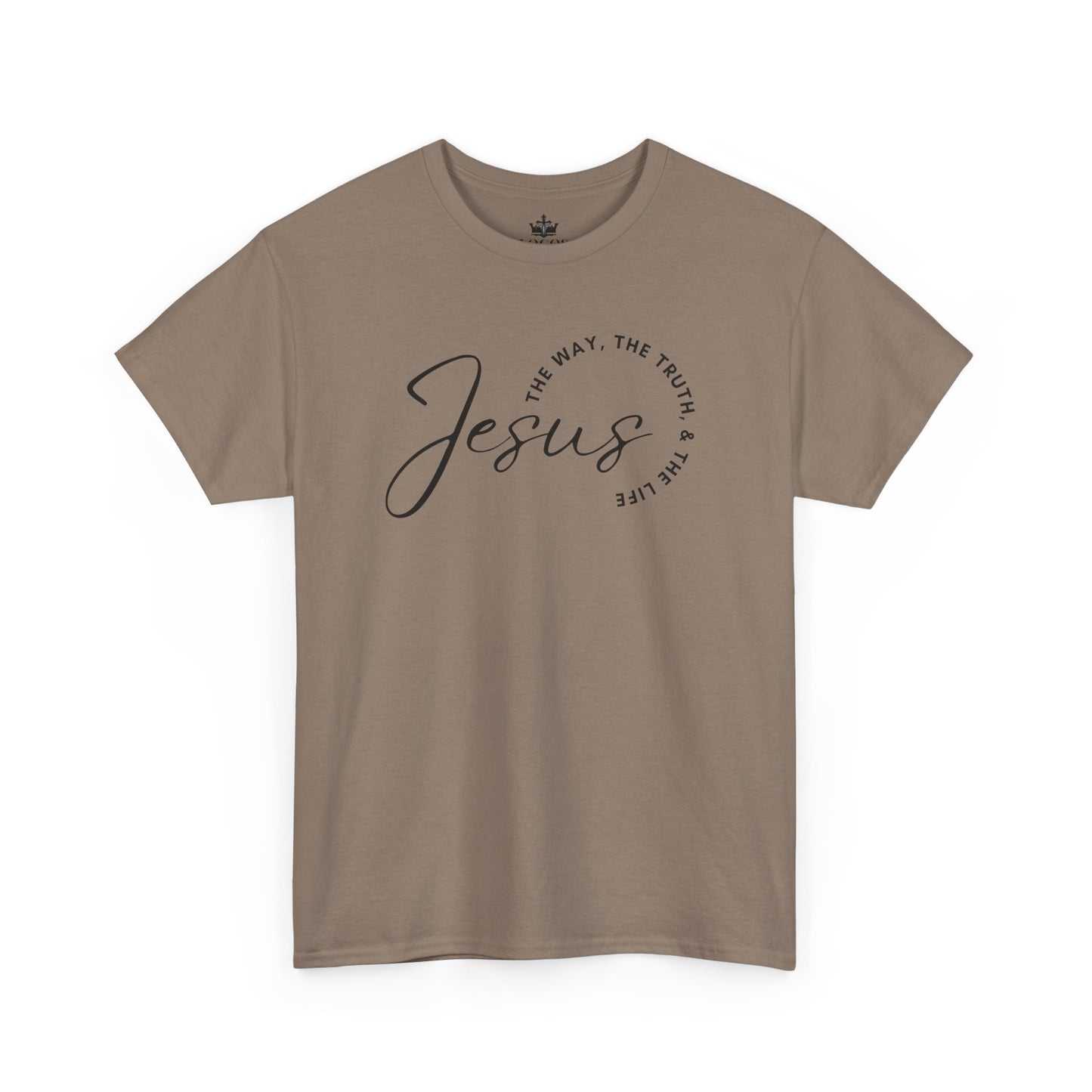 Jesus the Way the Truth the Life shirt in brown with stylish typography design