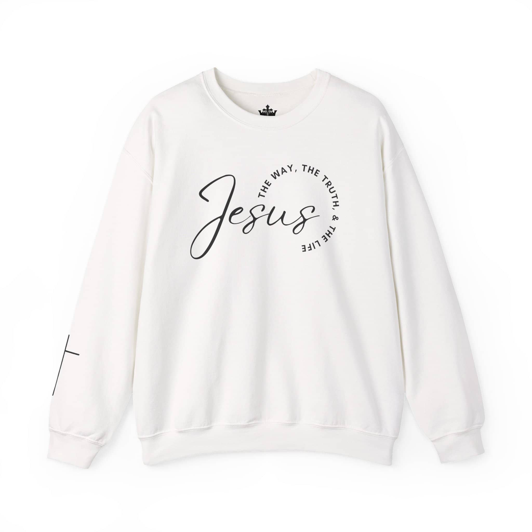 White Jesus: the Way, the Truth, the Life sweatshirt with stylish script design