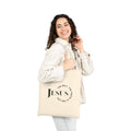 Canvas tote bag with 'Jesus The Way, The Truth, The Life' in black on a natural background, shown from the front
