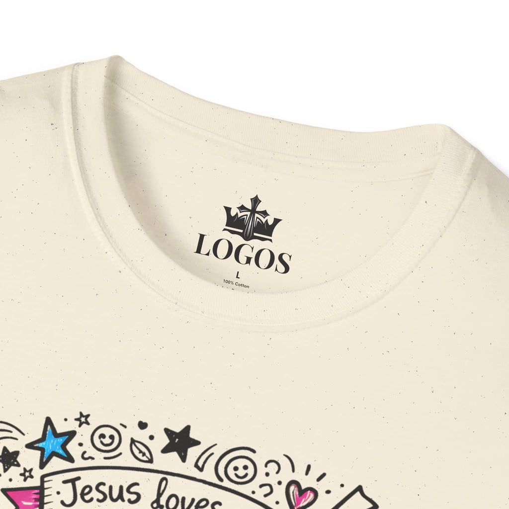 Junior Girls Cross Doodle Tee Fearfully & Wonderfully Made T-Shirt in cream with front graphic design