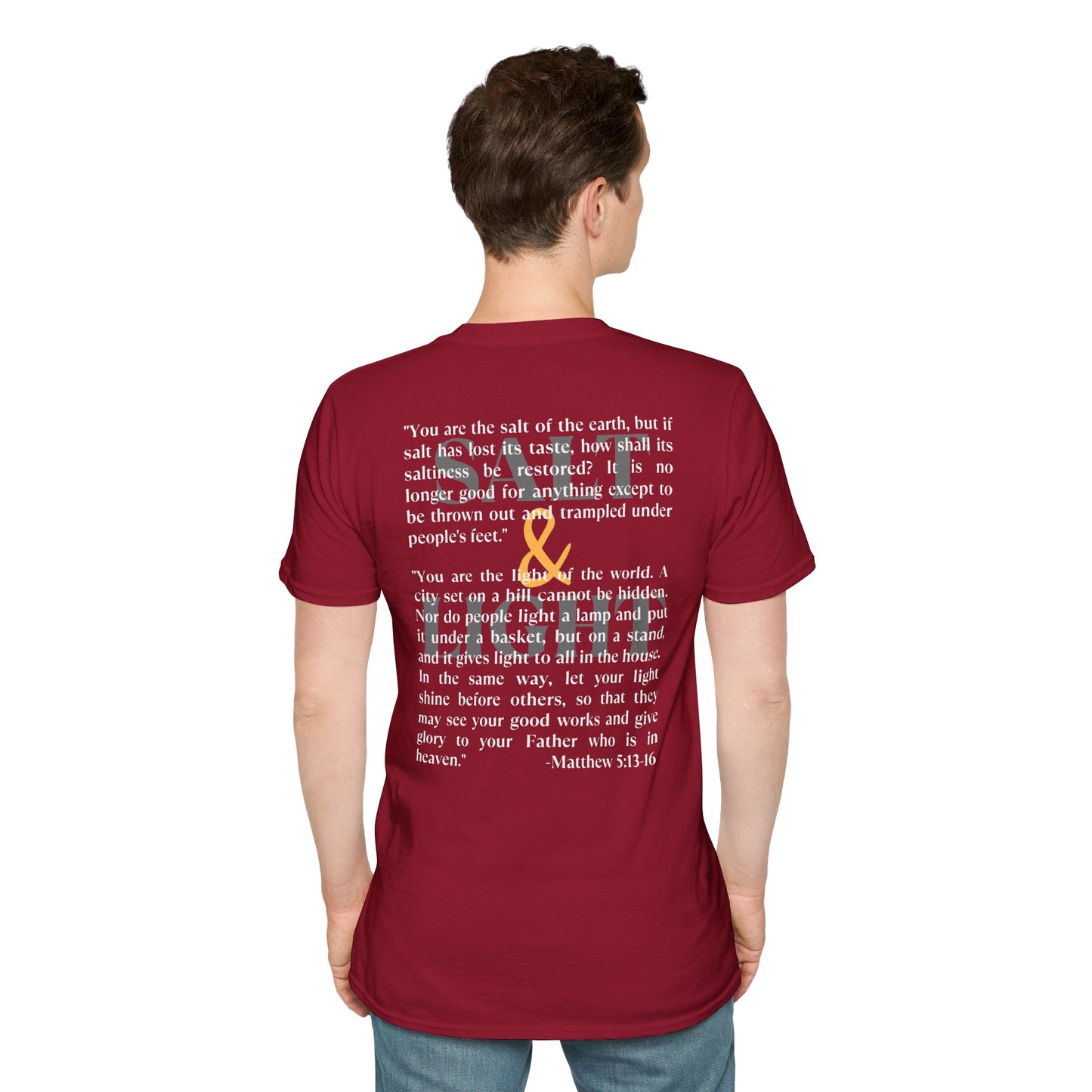 "Salt & Light" Lightweight Christian T-Shirt-Dark Fabric Design