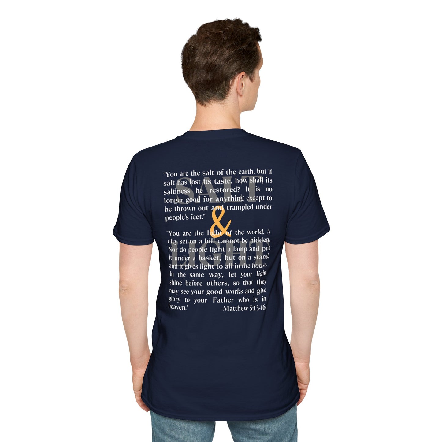 "Salt & Light" Lightweight Christian T-Shirt-Dark Fabric Design