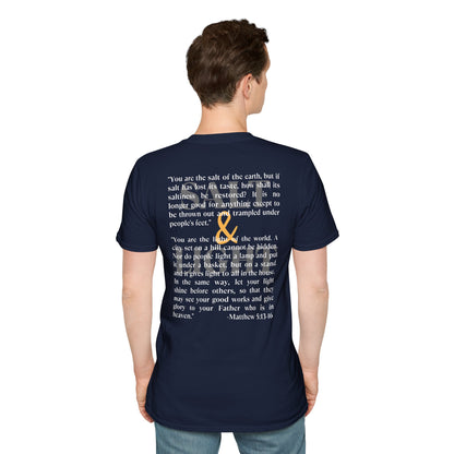 "Salt & Light" Lightweight Christian T-Shirt-Dark Fabric Design