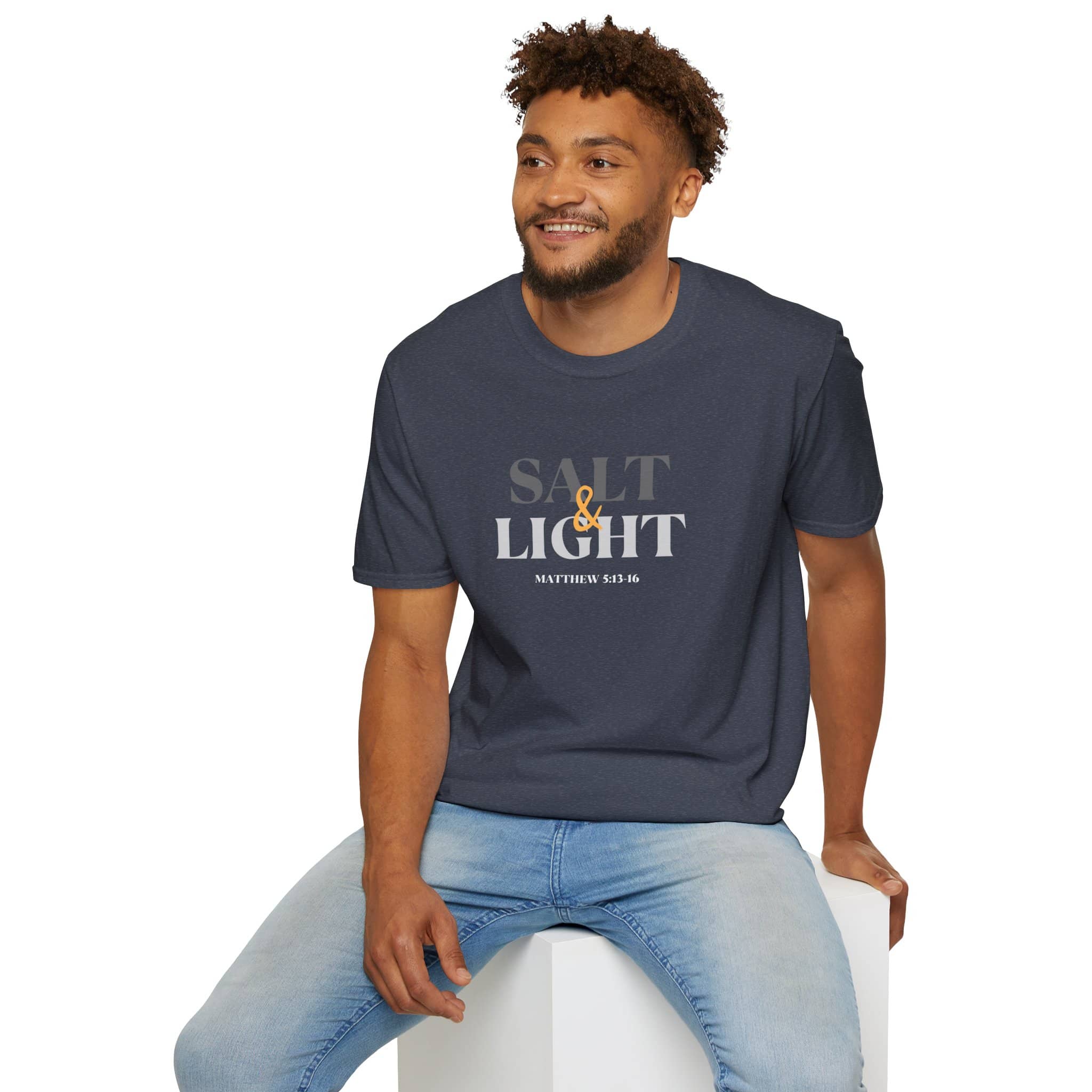 "Salt & Light" Lightweight Christian T-Shirt-Dark Fabric Design