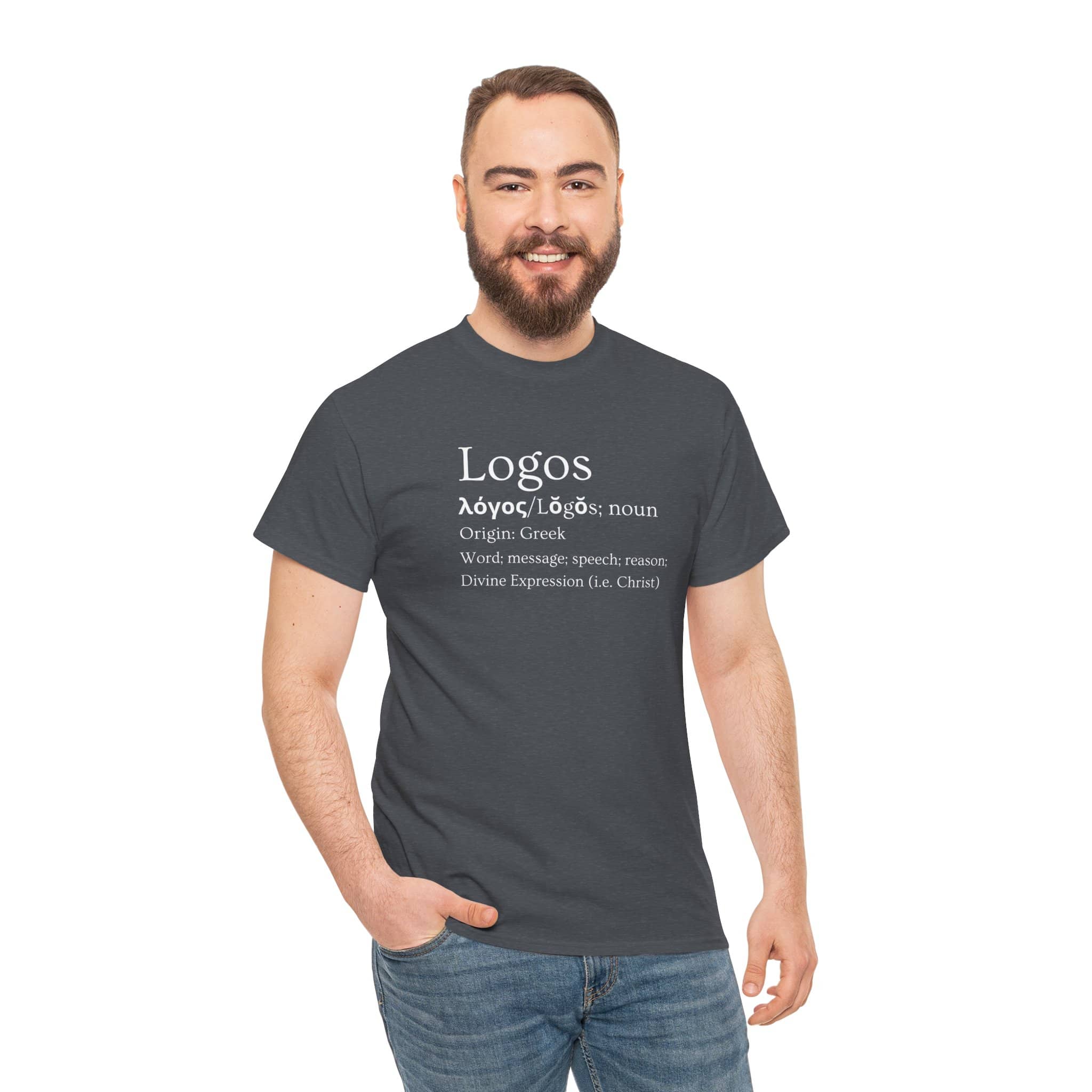 Logos definition shirt featuring a Greek-inspired design on a comfortable T-shirt