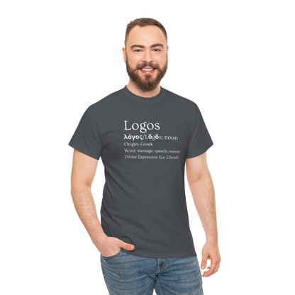Logos definition shirt featuring a Greek-inspired design on a comfortable T-shirt