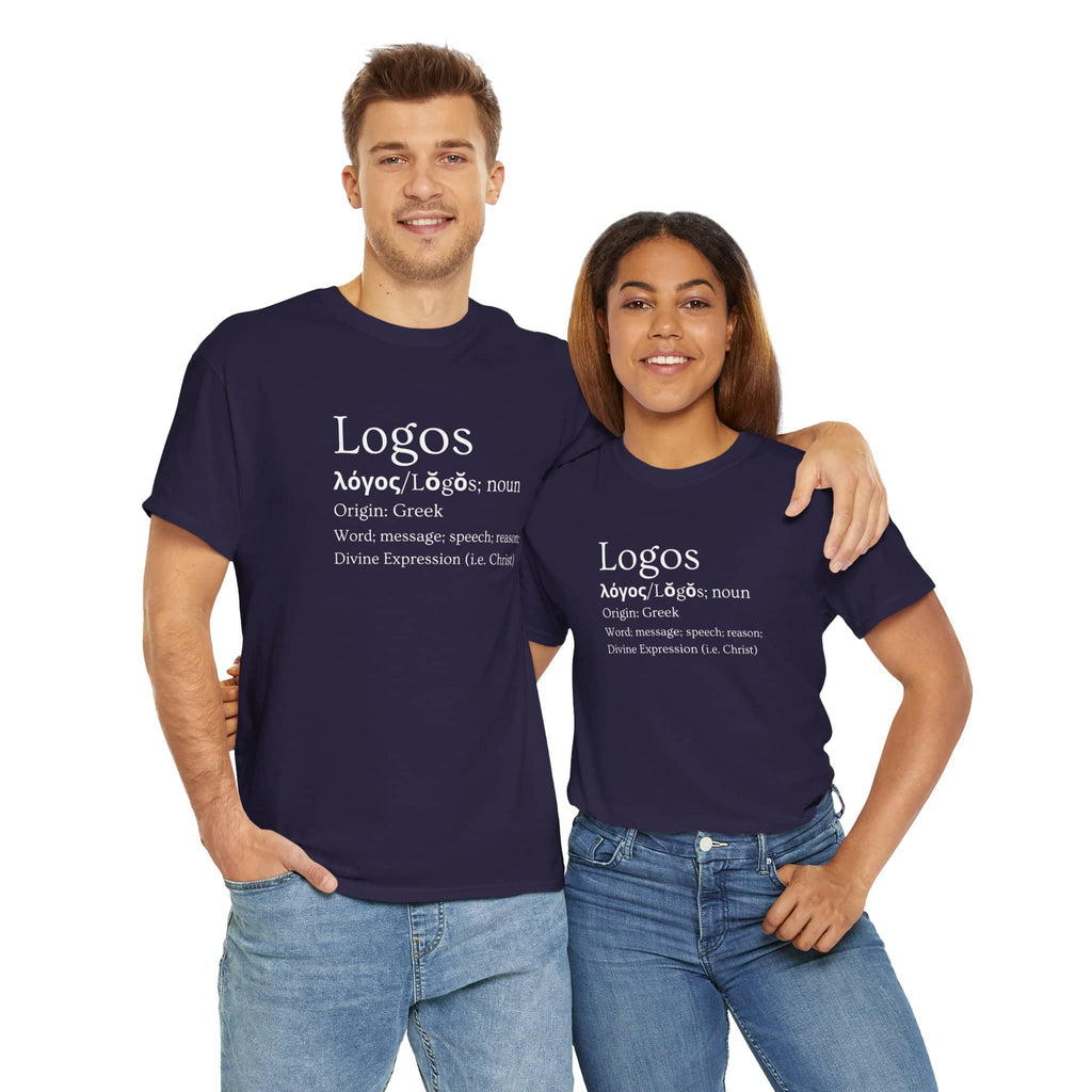 Navy T-Shirt featuring Logos definition shirt with Greek origin and divine expression details