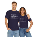 Navy T-Shirt featuring Logos definition shirt with Greek origin and divine expression details