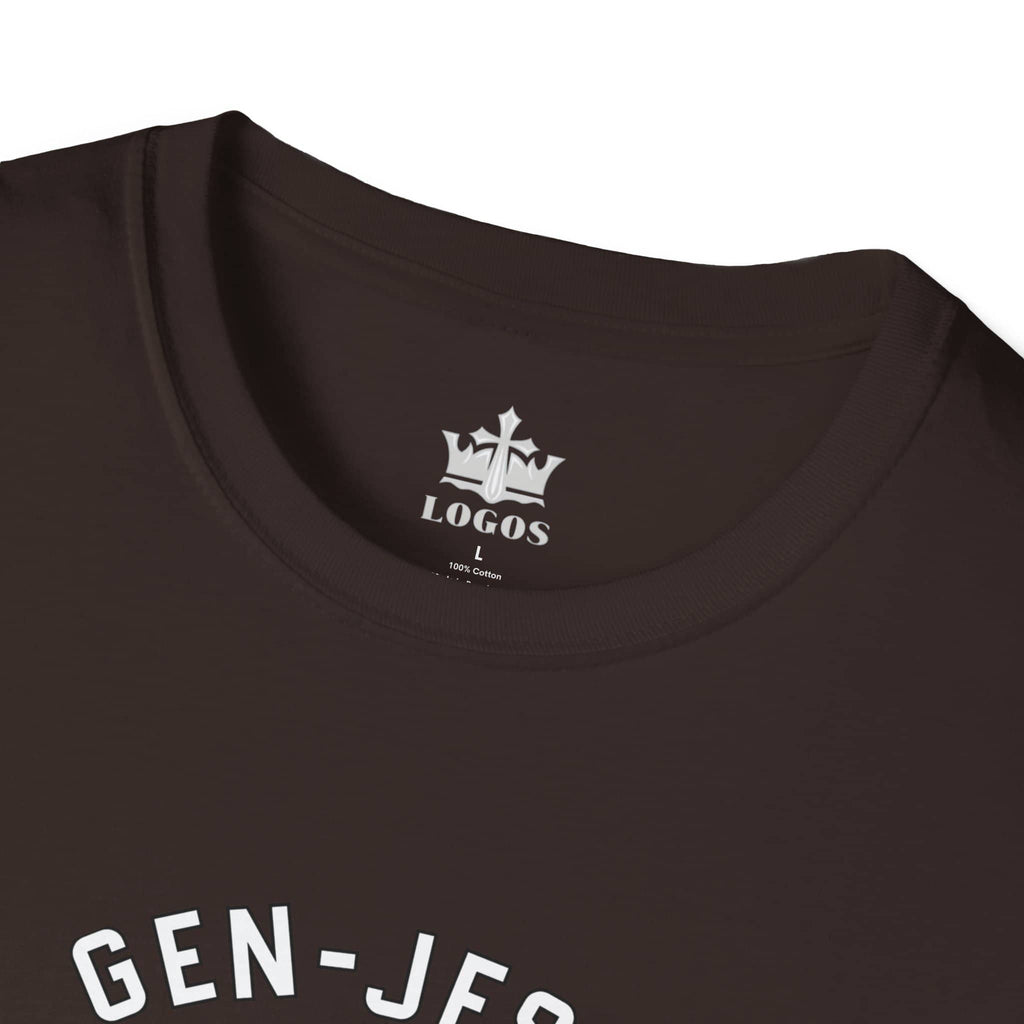 Gen-Jesus Retro 'Generation Jesus' T-Shirt in black with front view showing bold lettering