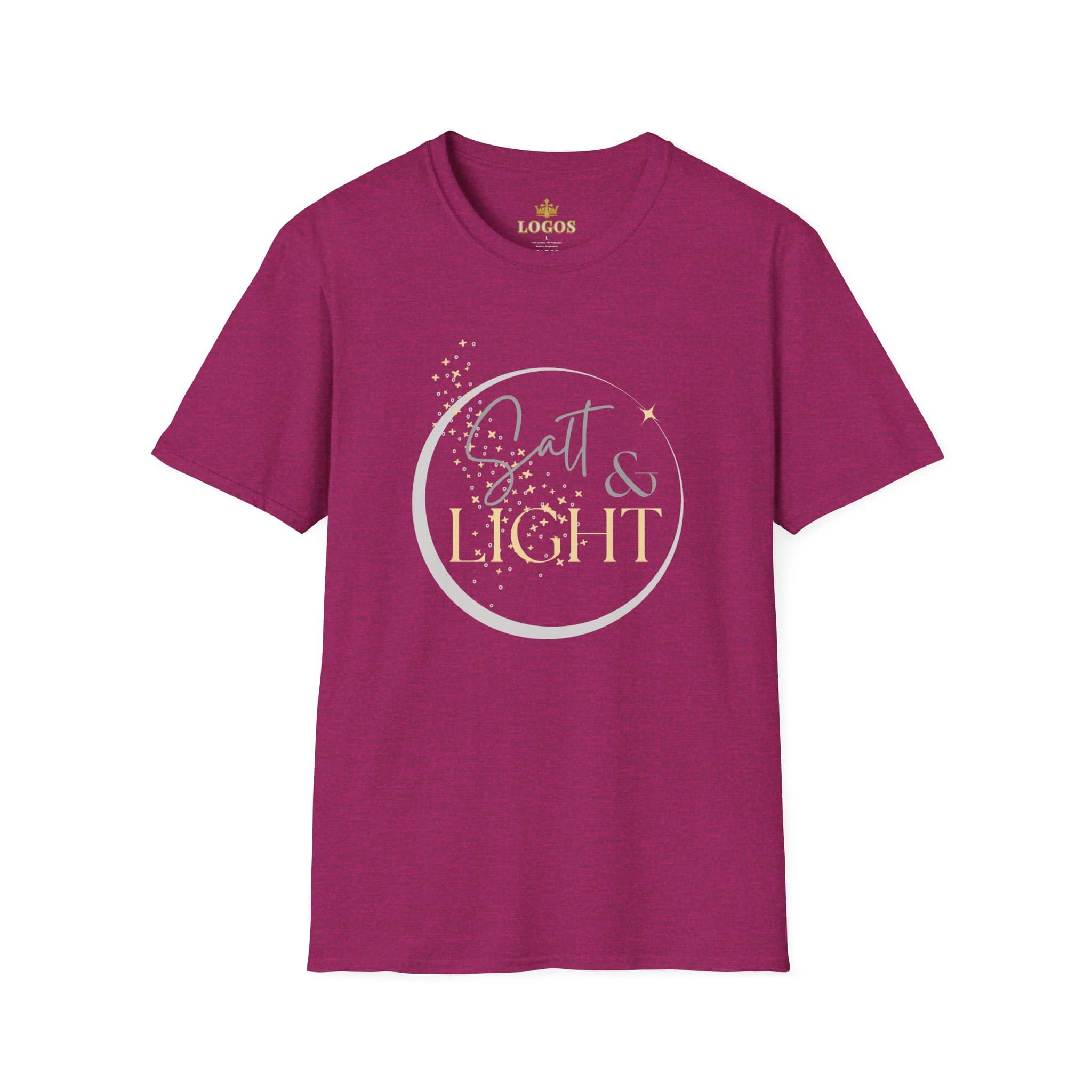 Salt and Light Christian T-shirt for women in maroon with stylish design and soft fabric