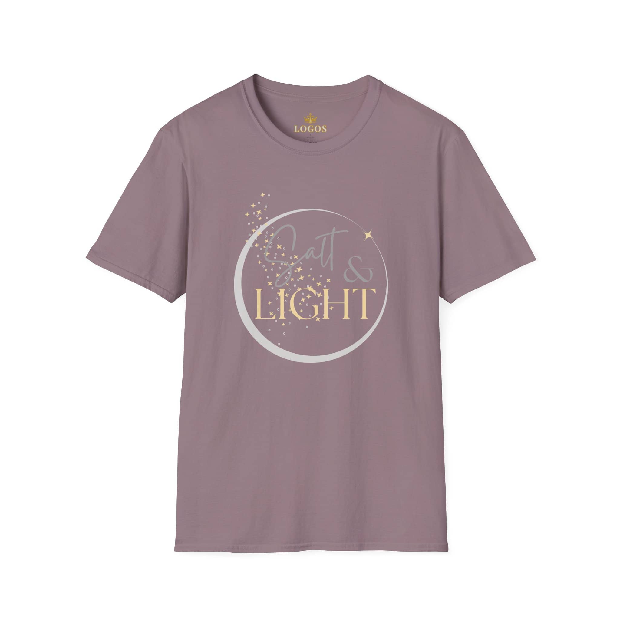 Salt and Light Christian T-shirt for women in a stylish design with a crescent moon and stars