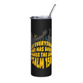 PSALM 150 Stainless Steel Tumbler with a black finish featuring uplifting scripture design front view